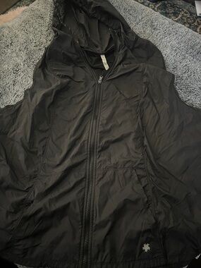 Tek gear  Super Lightweight Hooded Black Windbreaker Vest 2X GUC